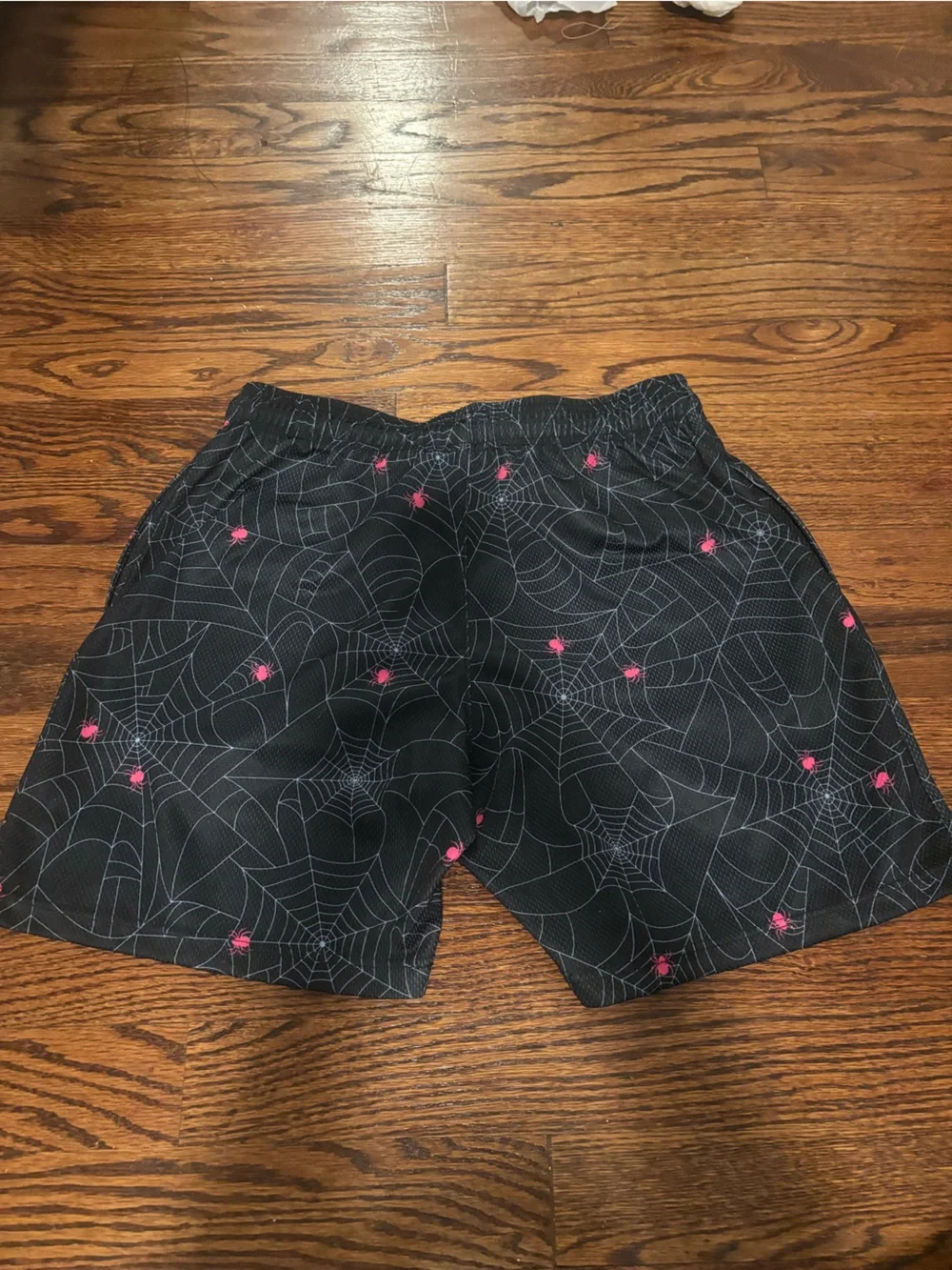 Drip Boys Black Web-Print Shorts Pink Accents Size Large